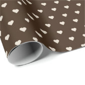 Espresso Heart Dots Geschenkpapier (Rolleneckpunkt)