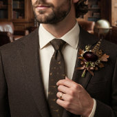 Espresso Herringbone Fasanenmuster Krawatte