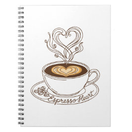Espresso Herz Elegant – Latte Art für Kaffeeliebha Notizblock