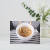 Espresso in Tasse Postkarte (Stehend Vorderseite)