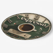 Espresso Italian Coffee Bar Kitchen Decor Pappteller (Schrägansicht)