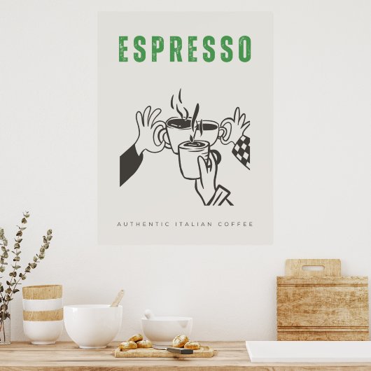 Espresso-italienischer Kaffee Poster (Küche)