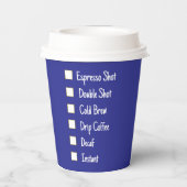 Espresso-Kaffee editierbar Pappbecher (Rückseite)