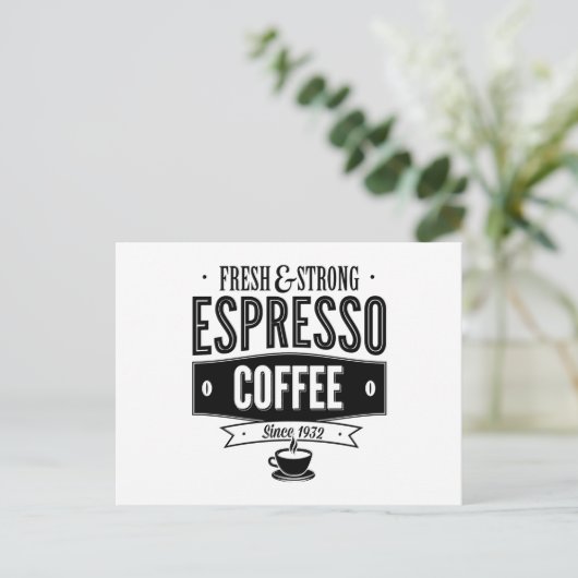 Espresso-Kaffee Postkarte (Stehend Vorderseite)