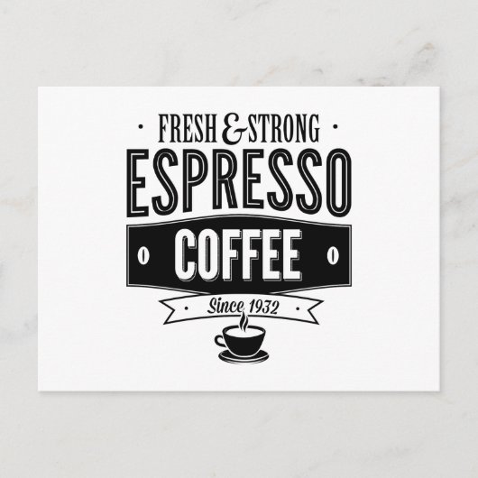 Espresso-Kaffee Postkarte (Vorderseite)