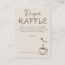 Espresso-Kaffee-Windel-Raffle-Baby-Shower-Ticket