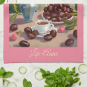 Espresso-Kanne Wasserfarbe – gemütliche Kaffee-Dek Geschirrtuch (Gefaltet)