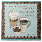 Espresso-Küche Kaffee-u. Schokoladen-Java Latte Fliese (Vorderseite)