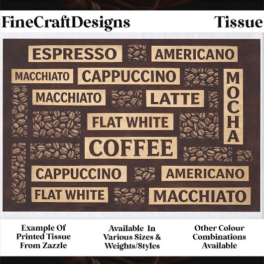Espresso Latte Cappuccino Collage FC7 Decoupage Seidenpapier