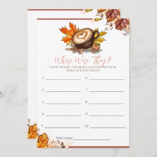 Espresso Liebe Brautparty Game Card Einladung (Vorne/Hinten)