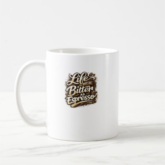 Espresso Lustige Kaffee-Typografie-Design Kaffeetasse (Links)