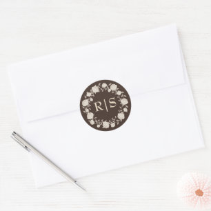 Espresso Luxe Braune und Beige Hochzeit Runder Aufkleber