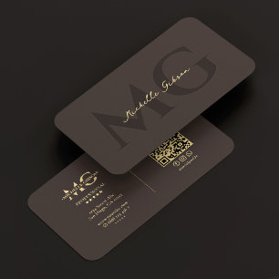 Espresso Luxus Professionelle Initialen Modern Visitenkarte