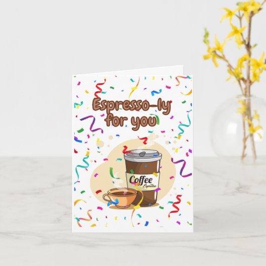 Espresso-ly für Sie! Karte (Gelbe Blume)