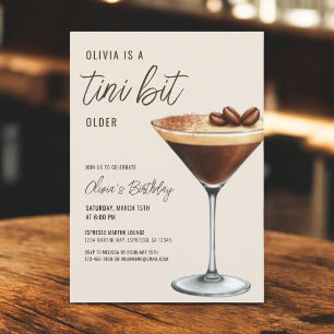 Espresso Martini A Tini Bit Ältere Geburtstagspart Einladung