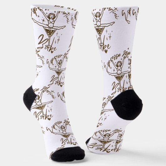 Espresso Martini Babe Muster Socken (Gewinkelt)