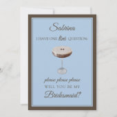 Espresso Martini Bitte Vorschlag von Bridesmaid Karte (Vorderseite)