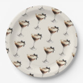 Espresso Martini Black Bow Brautparty Pappteller (Vorderseite)