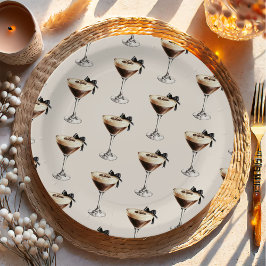 Espresso Martini Black Bow Bridal Shower Pappteller