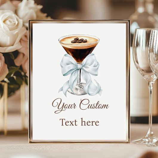 Espresso Martini Blue Coquette Bow individuelles S Poster