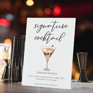 Espresso Martini Braut-Brunch-Signature-Cocktail Sockelschild
