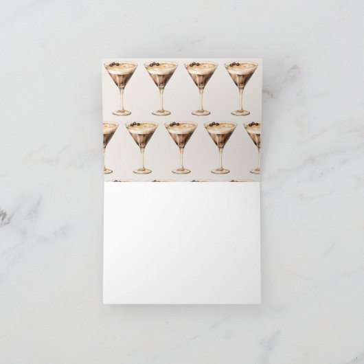 Espresso Martini Brautparty Danke Karte (Innenseite)