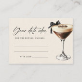 Espresso Martini Brautparty-Date-Idee Begleitkarte (Vorderseite)