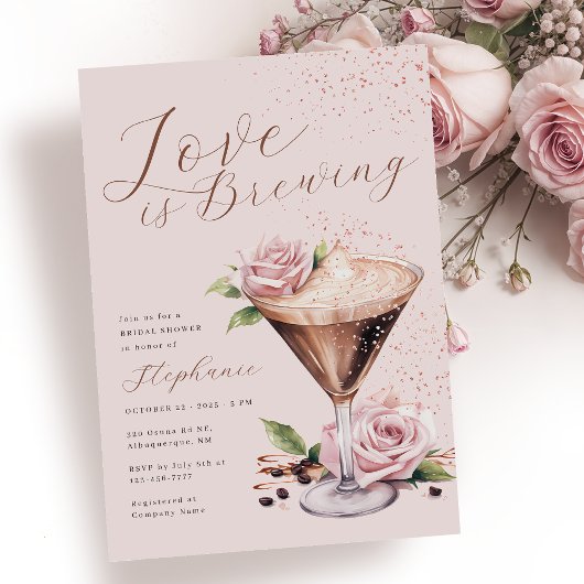 Espresso Martini Bridal Dusche Einladung