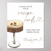 Espresso Martini Bridal Recipe Cards Sign, Recipe  Poster (Vorne)