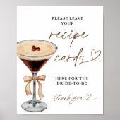 Espresso Martini Bridal Recipe Cards Zeichen, Reze Poster (Vorne)