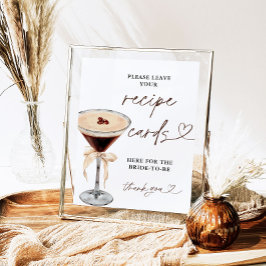 Espresso Martini Bridal Recipe Cards Zeichen, Reze Poster