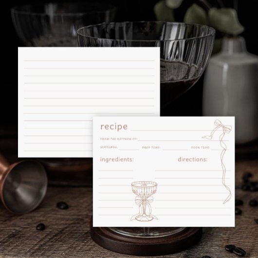 Espresso martini Bridal-Rezept von Hand gezeichnet