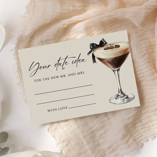 Espresso Martini Bridal Shower Date Idea Begleitkarte