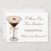 Espresso Martini Bridesmaid Vorschlagskarte Einladung (Vorderseite)