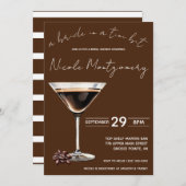 Espresso Martini Bridge in einem Tini-Bit-Brautpar Einladung (Vorne/Hinten)