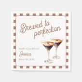 Espresso Martini Brown 30. Geburtstag Party Serviette (Vorderseite)