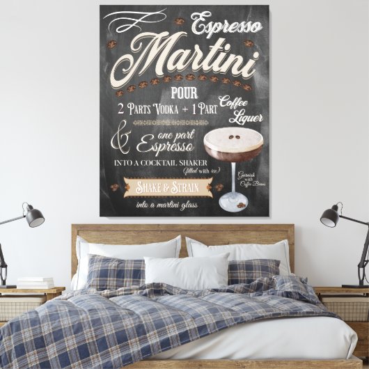 Espresso Martini Chalkboard Rezept Leinwanddruck (Insitu (Schlafzimmer))