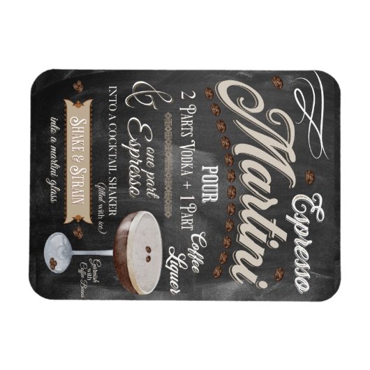 Espresso Martini Chalkboard Rezept Magnet (Horizontal)