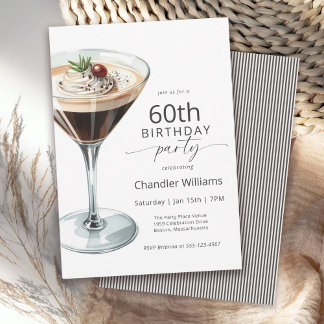 Espresso Martini Cocktail 60. Geburtstagsparty Einladung