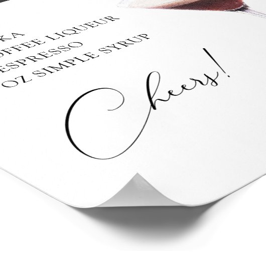 Espresso Martini Cocktail Bar Rezept Poster (Ecke)