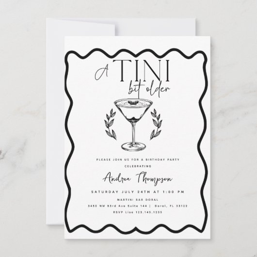 Espresso | Martini | Cocktail Geburtstag Einladung (Vorderseite)