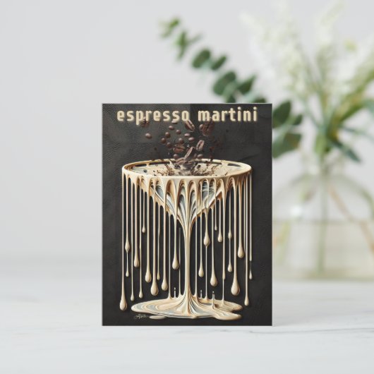 Espresso Martini Cocktail Hour Postkarte (Stehend Vorderseite)