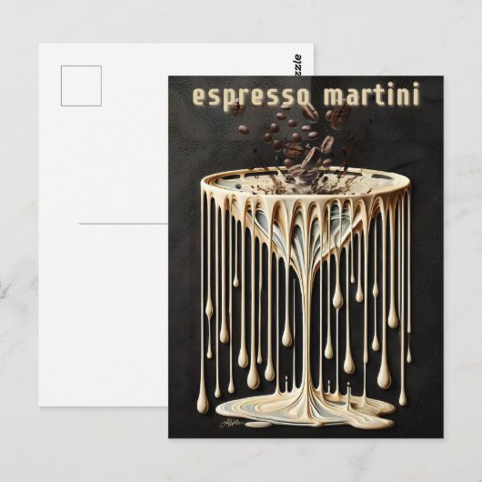 Espresso Martini Cocktail Hour Postkarte (Vorne/Hinten)