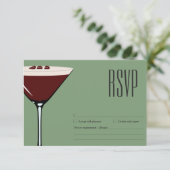 Espresso Martini Cocktail Party UAWG RSVP Karte (Stehend Vorderseite)