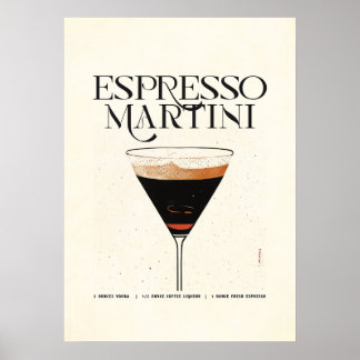 Espresso Martini Cocktail Poster Classic