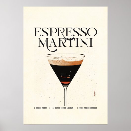 Espresso Martini Cocktail Poster Classic (Vorne)