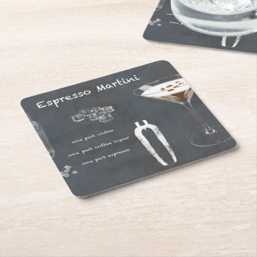 Espresso Martini-Cocktail Rechteckiger Pappuntersetzer (angewinkelt)