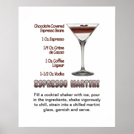 Espresso Martini Cocktail Rezept 16"x20" Poster