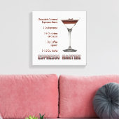 Espresso Martini Cocktail Rezept Art 12 "x12" Leinwanddruck (Insitu (Wohnzimmer))