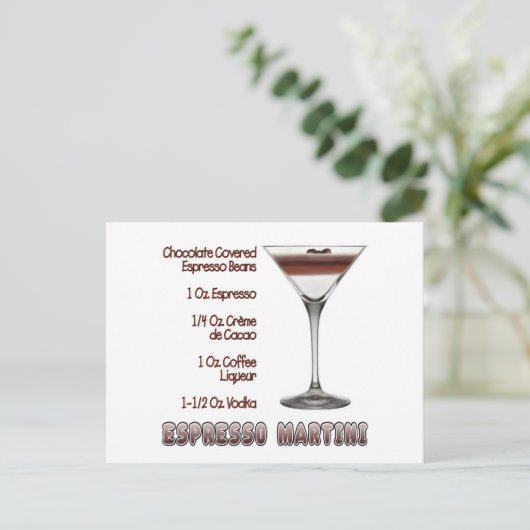 Espresso Martini Cocktail Ristorante da Valentino Postkarte (Stehend Vorderseite)